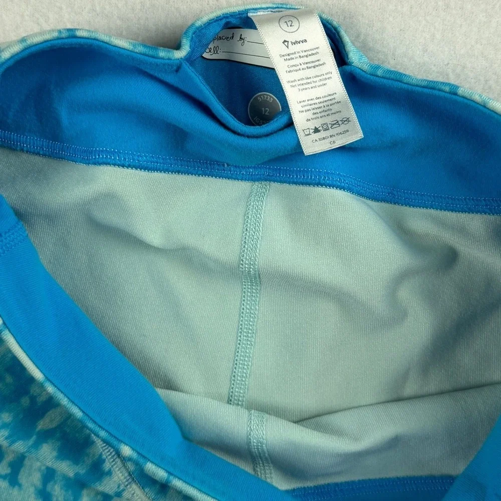 Ivivva Girl's Leggings Tie Dye Blue Sz 12